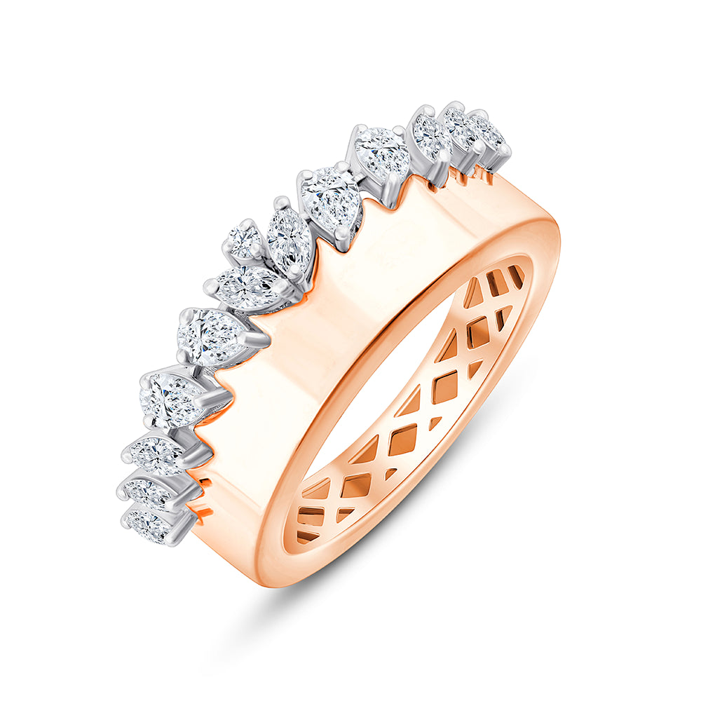 Pear  Marquise Crown Ring