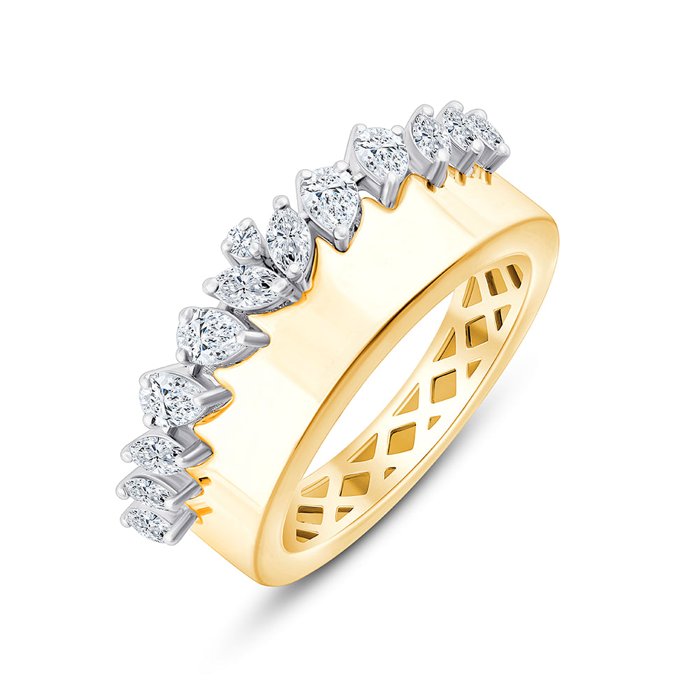 Pear  Marquise Crown Ring