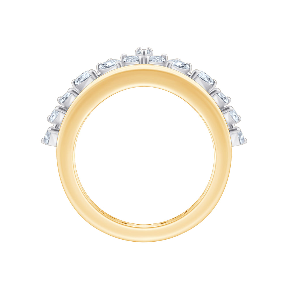 Pear  Marquise Crown Ring