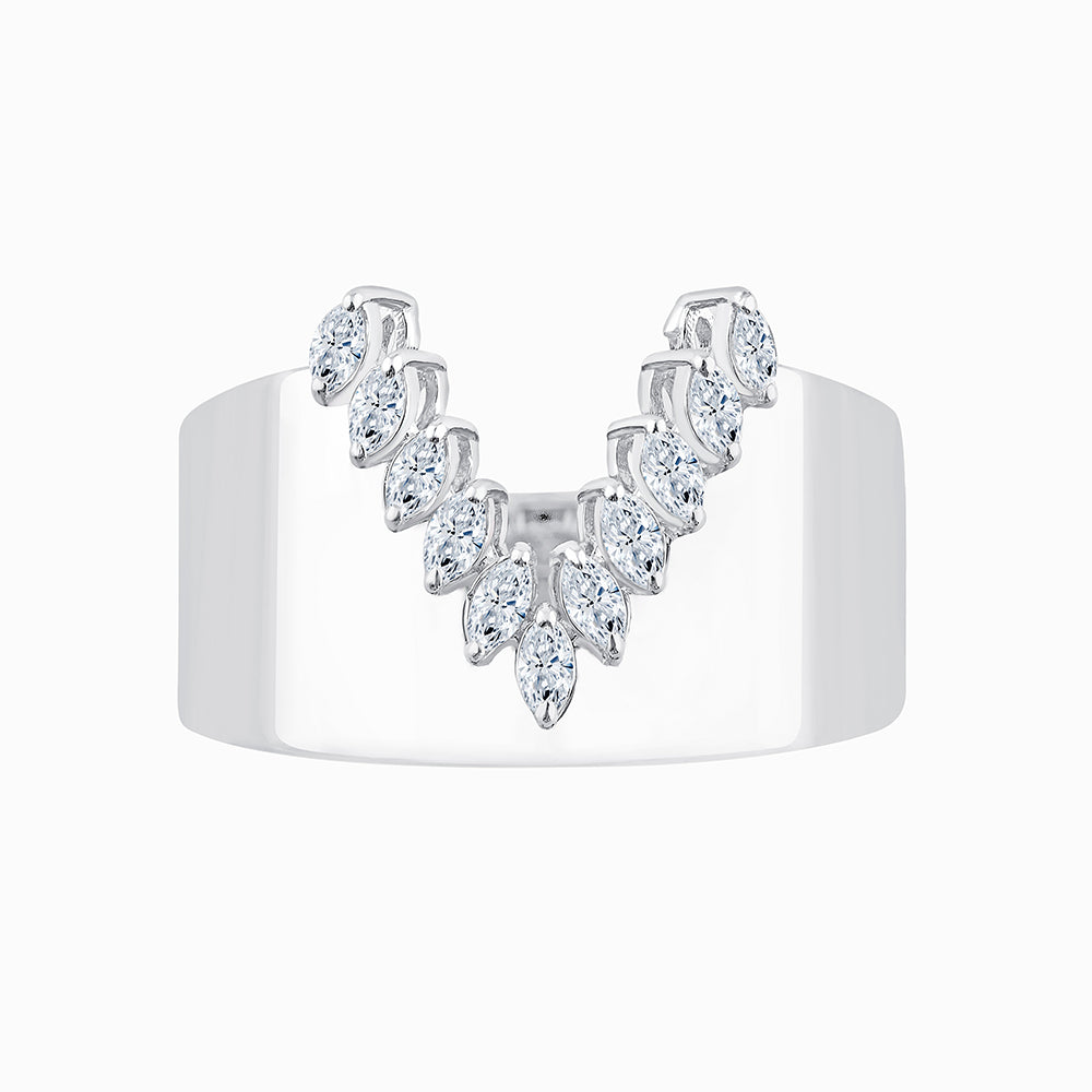  V Motif Marquise Ring