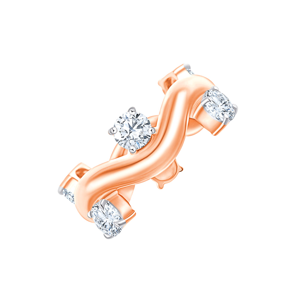 Brilliant Cut Scattered Wave Ring