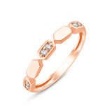 Brilliant Cut Hexagonal Pattern Ring