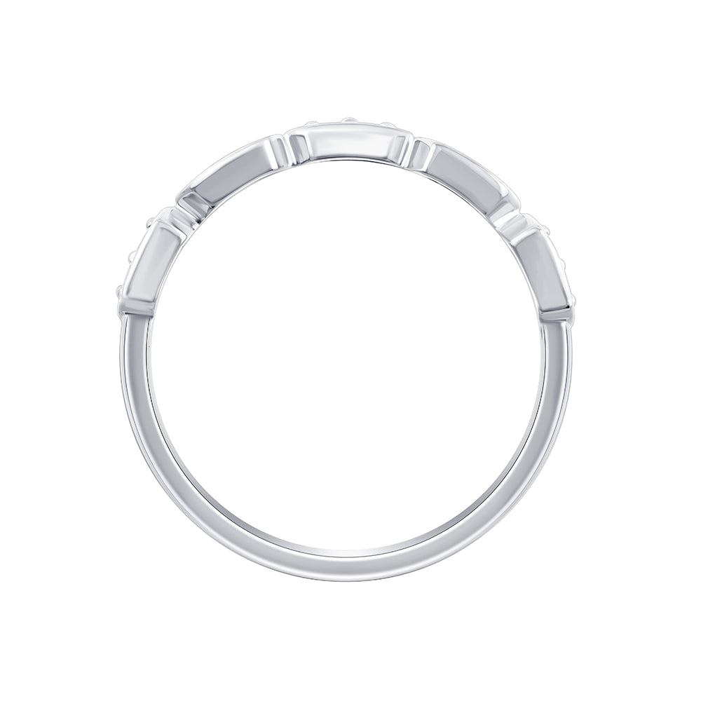 Brilliant Cut Hexagonal Pattern Ring