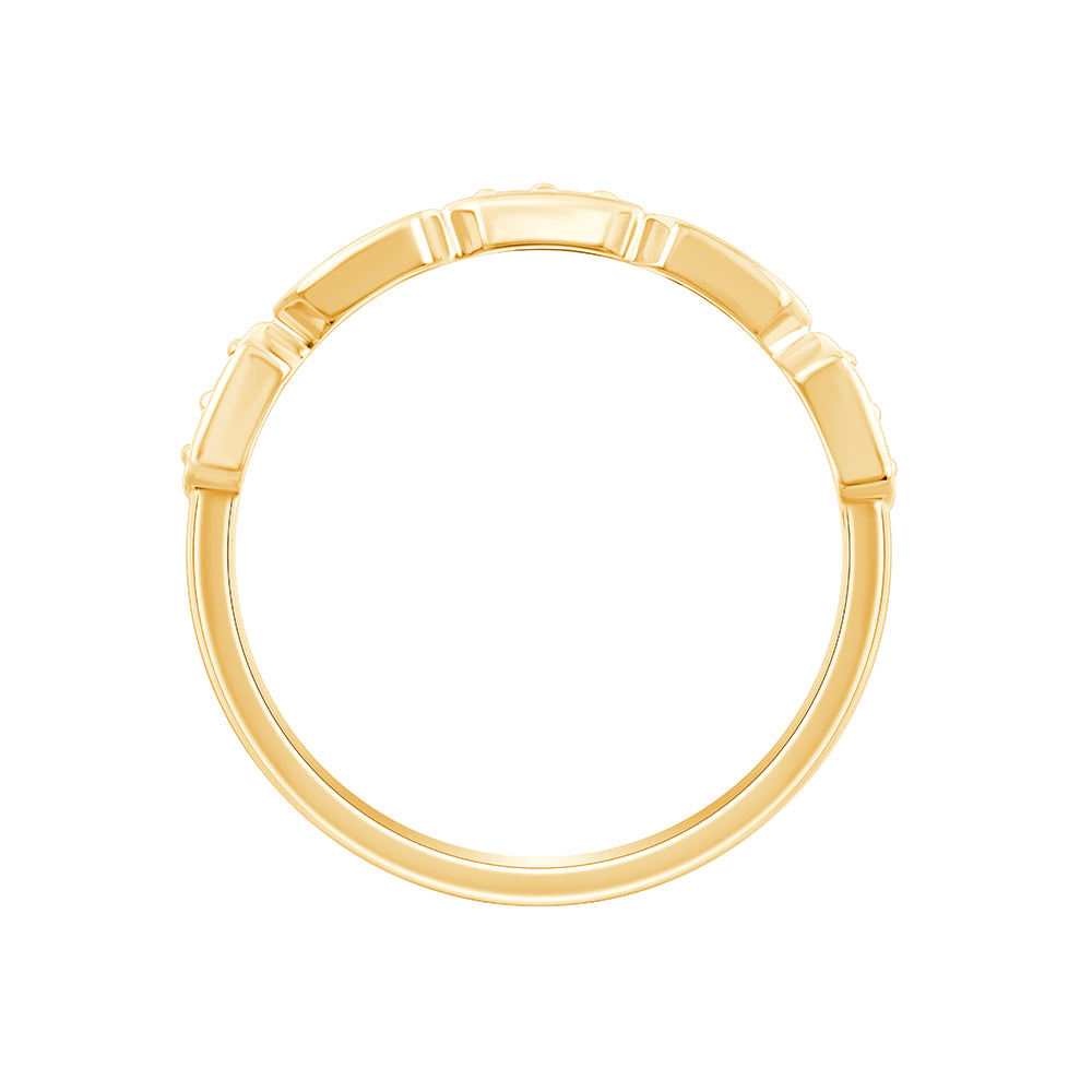 Brilliant Cut Hexagonal Pattern Ring