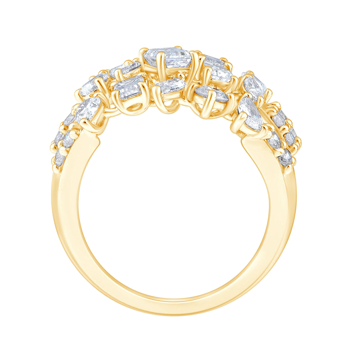 Mixed Cut Scattered Cocktail Ring