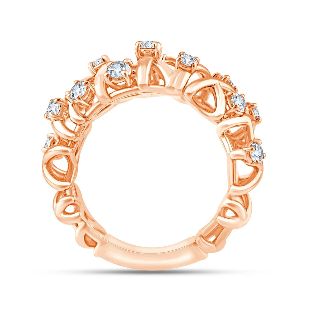 Brilliant Cut Scattered Crisscross Ring