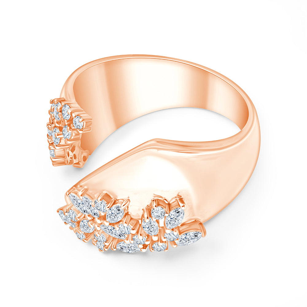 Marquise  Brilliant Cut Scattered Open Ring