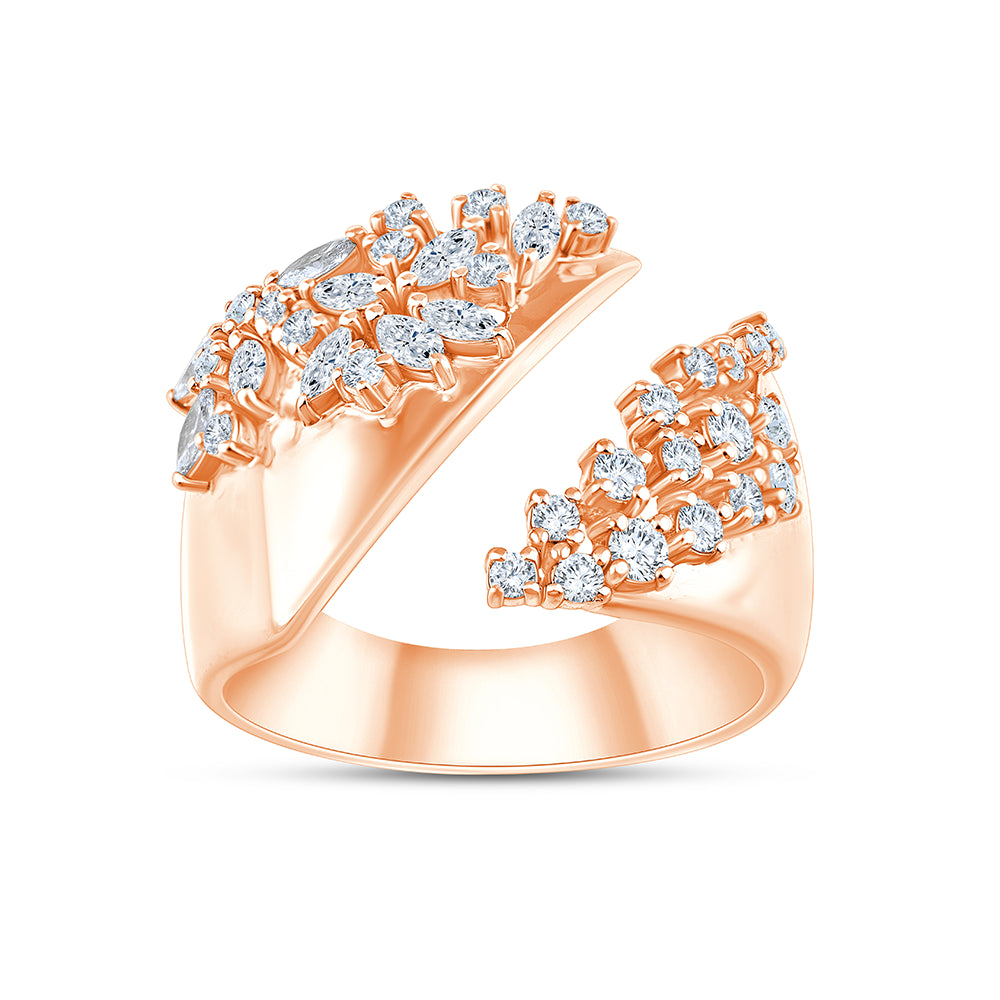Marquise  Brilliant Cut Scattered Open Ring