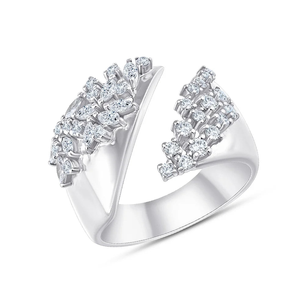 Marquise  Brilliant Cut Scattered Open Ring