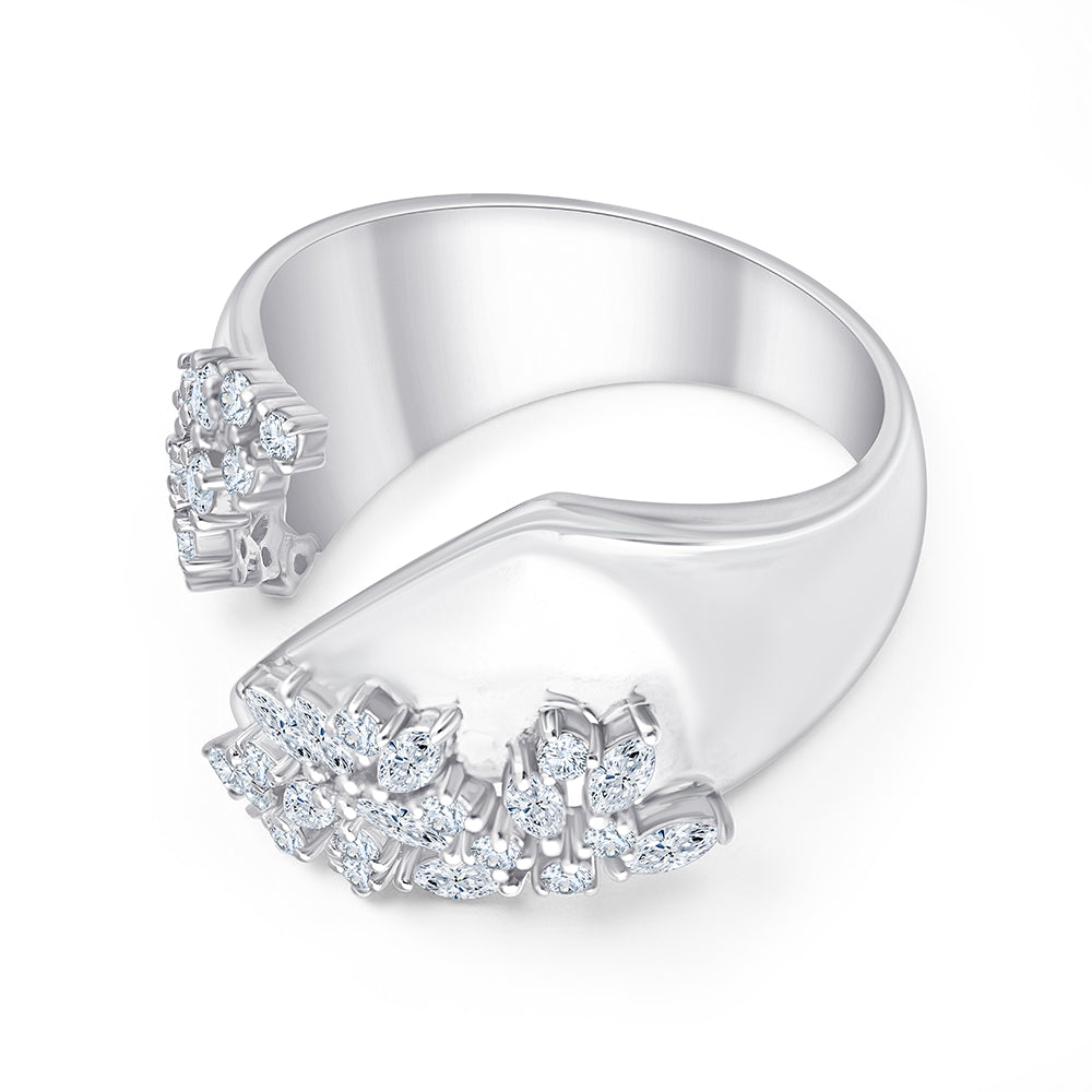 Marquise  Brilliant Cut Scattered Open Ring