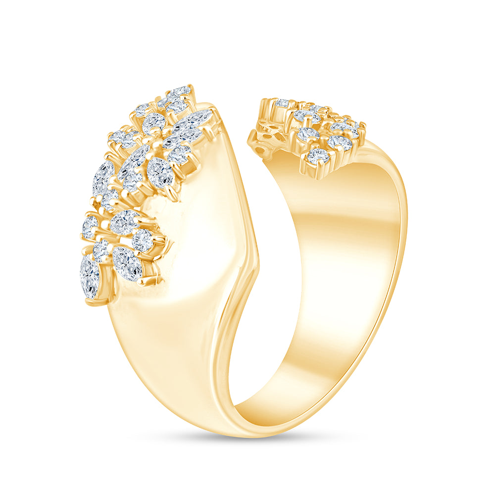 Marquise  Brilliant Cut Scattered Open Ring