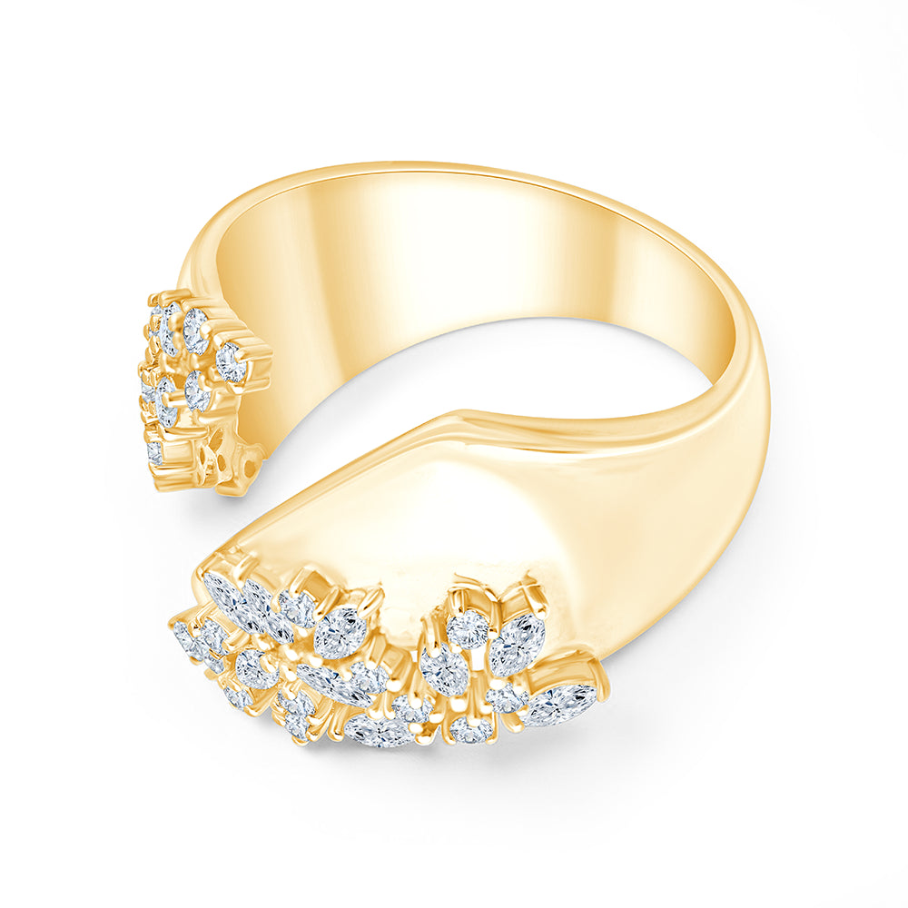 Marquise  Brilliant Cut Scattered Open Ring