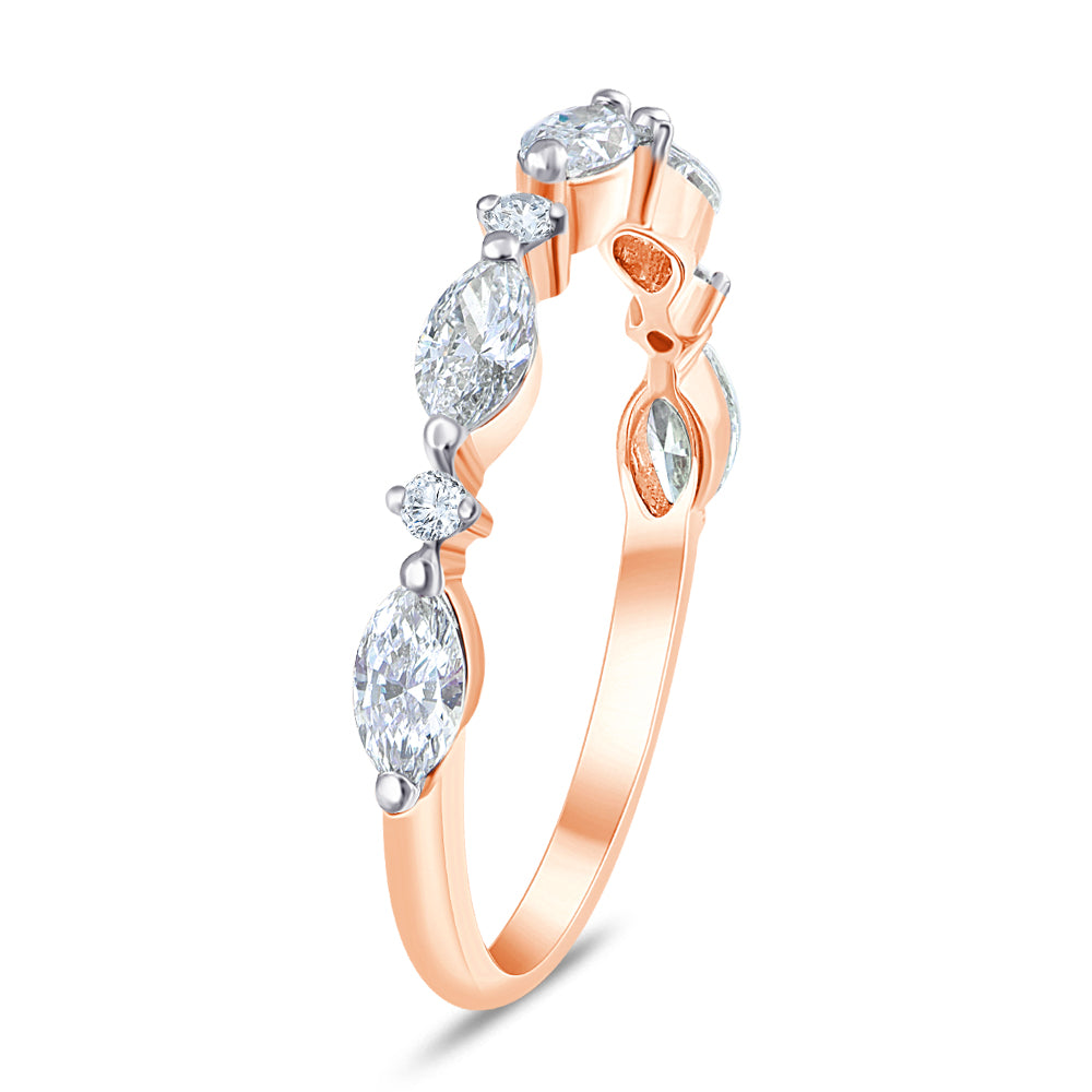 Marquise & Brilliant Cut Alternating Stackable Ring