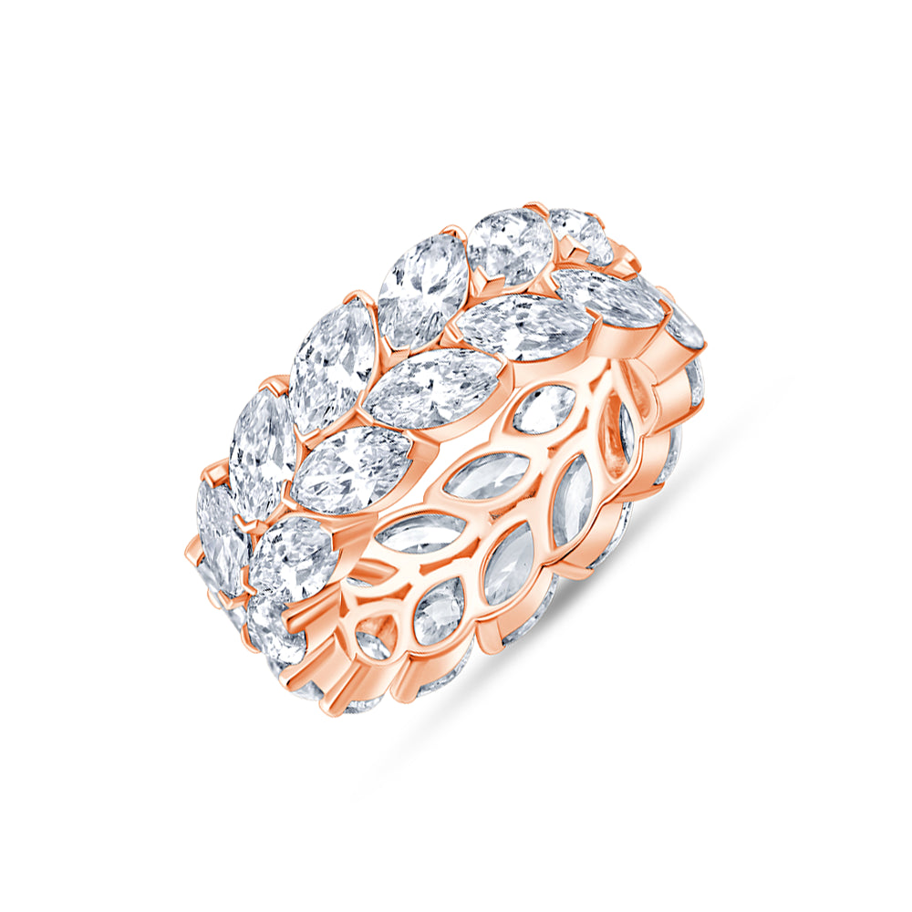 MarquiseCut Leaf Motif Eternity Band