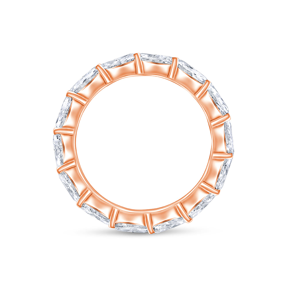MarquiseCut Leaf Motif Eternity Band