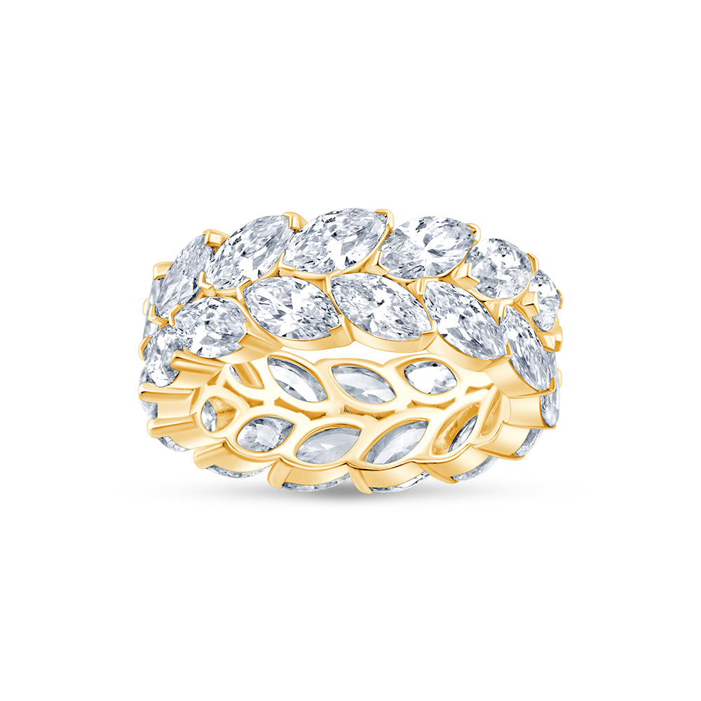 MarquiseCut Leaf Motif Eternity Band