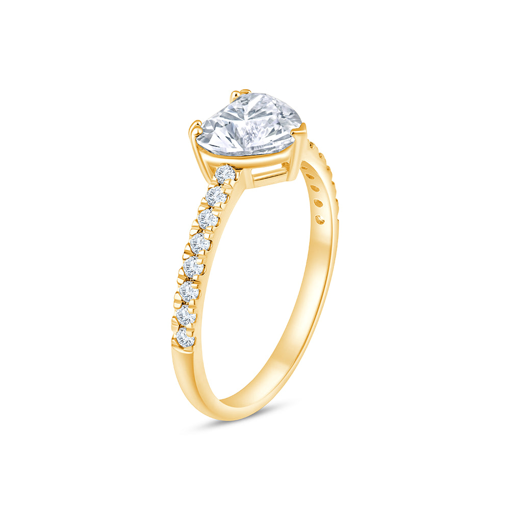 Heart Cut Solitaire Ring