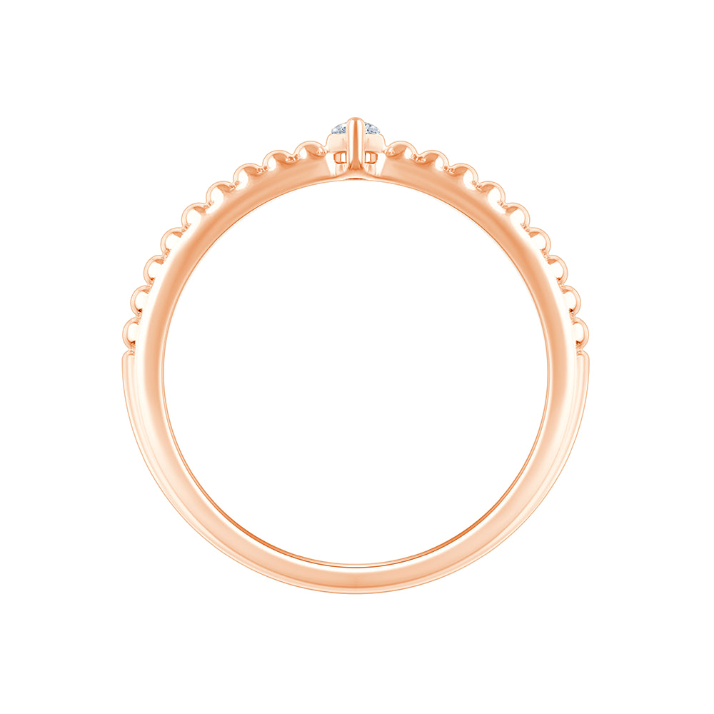 Pear Cut Beaded Stackable Ring