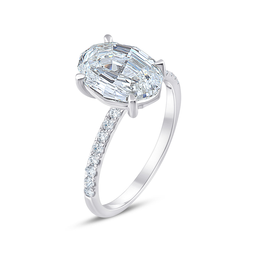 Moval Cut Solitaire Ring