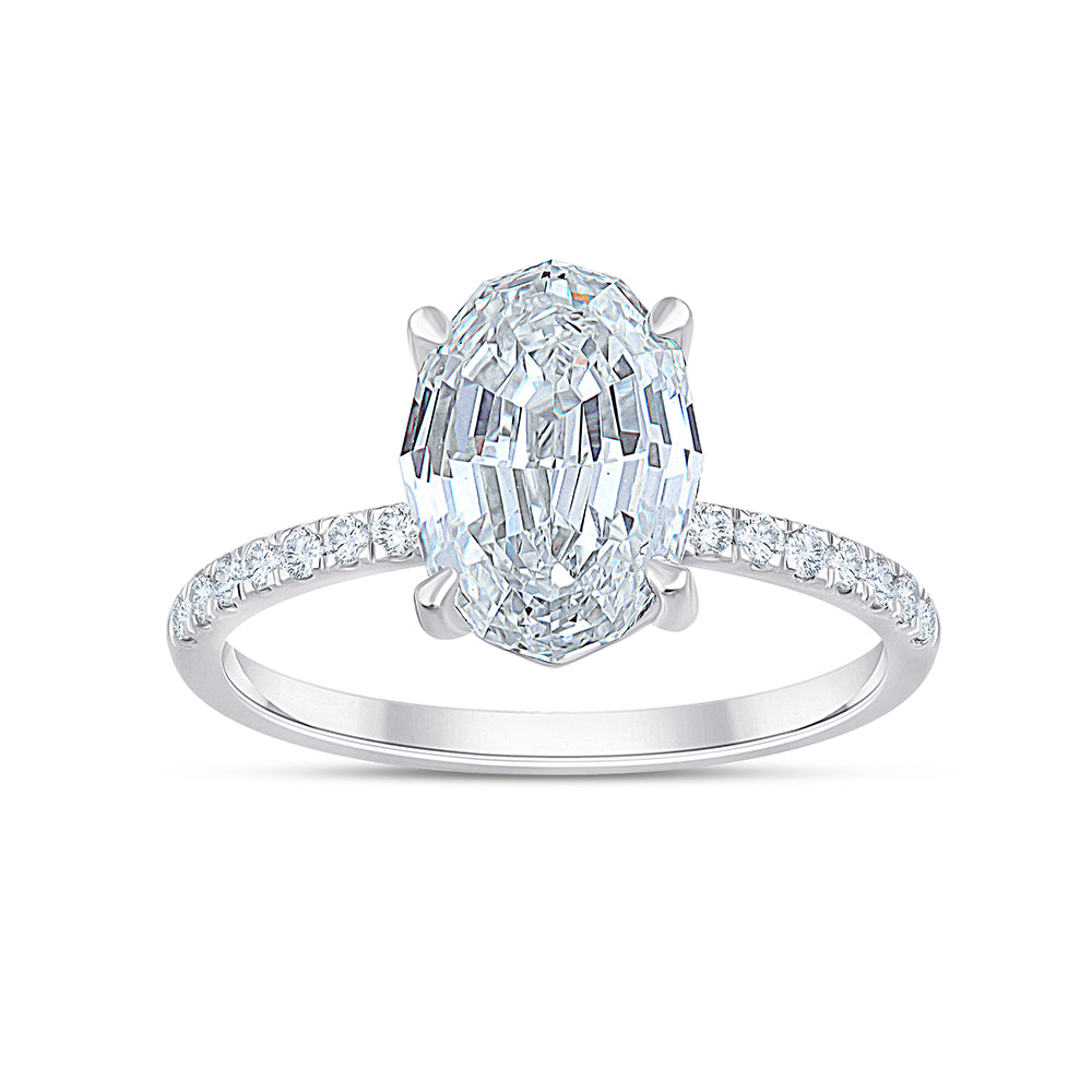 Moval Cut Solitaire Ring