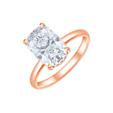 Cushion Cut Hidden Halo Solitaire Ring