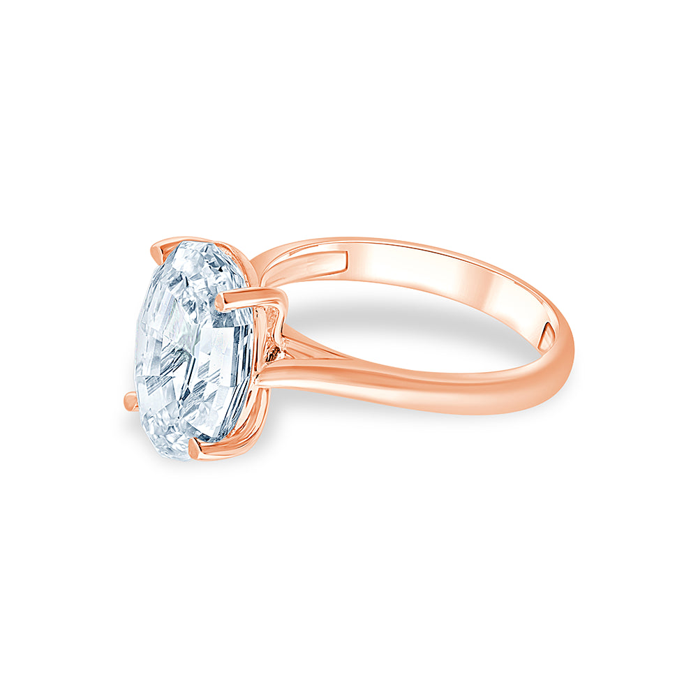 Moval Cut Solitaire Ring