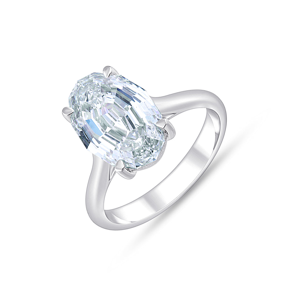 Moval Cut Solitaire Ring