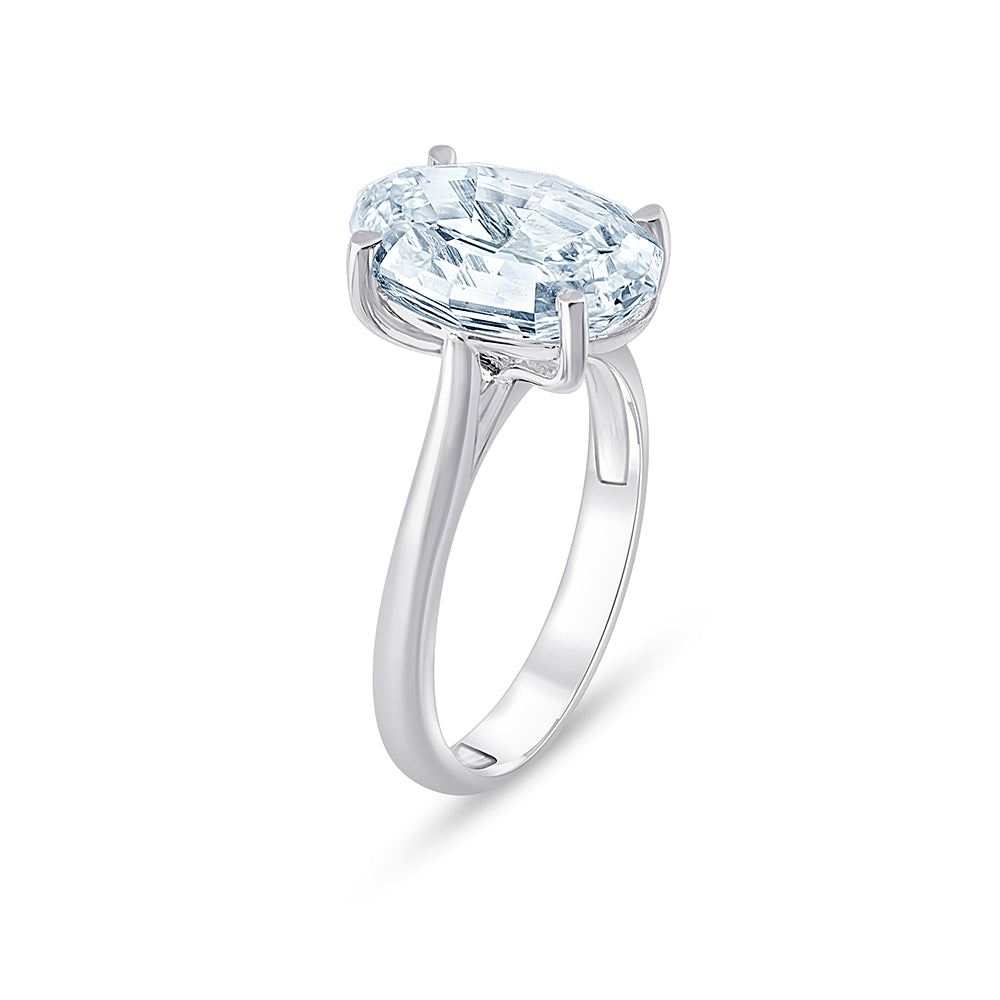 Moval Cut Solitaire Ring