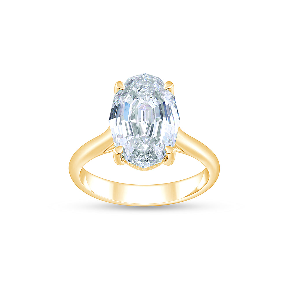 Moval Cut Solitaire Ring