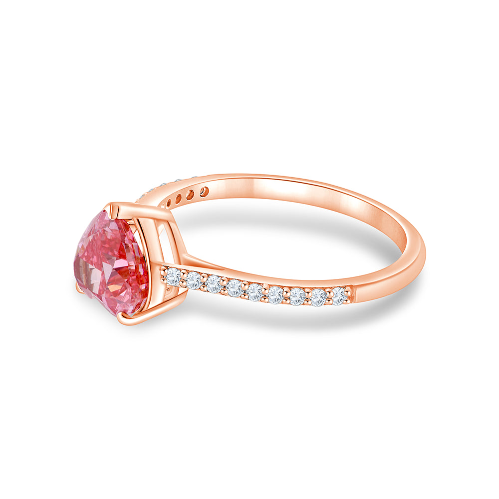 HeartCut Pink Diamond Solitaire Ring