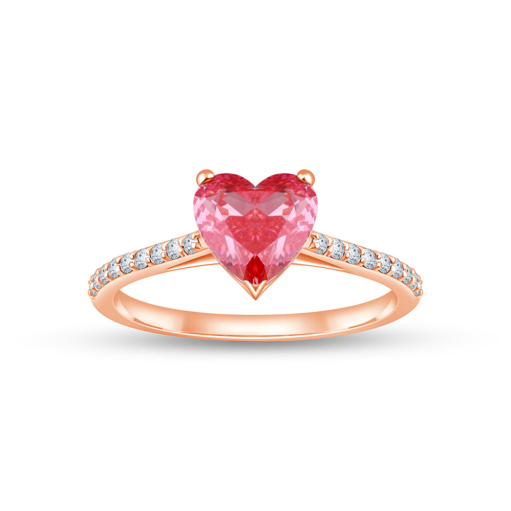 HeartCut Pink Diamond Solitaire Ring