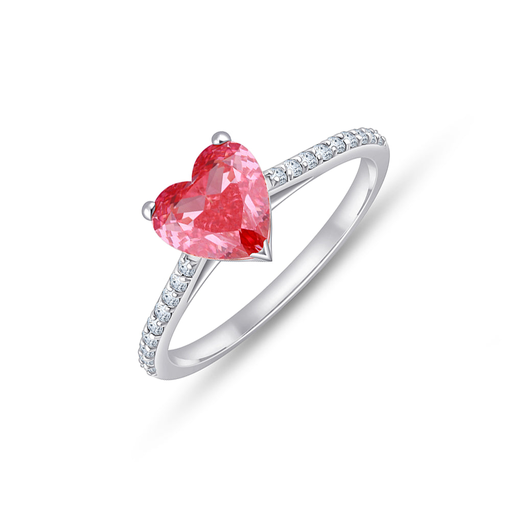 HeartCut Pink Diamond Solitaire Ring
