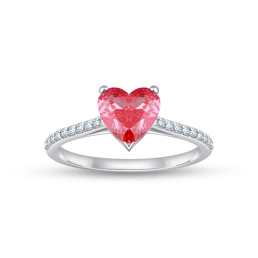 HeartCut Pink Diamond Solitaire Ring