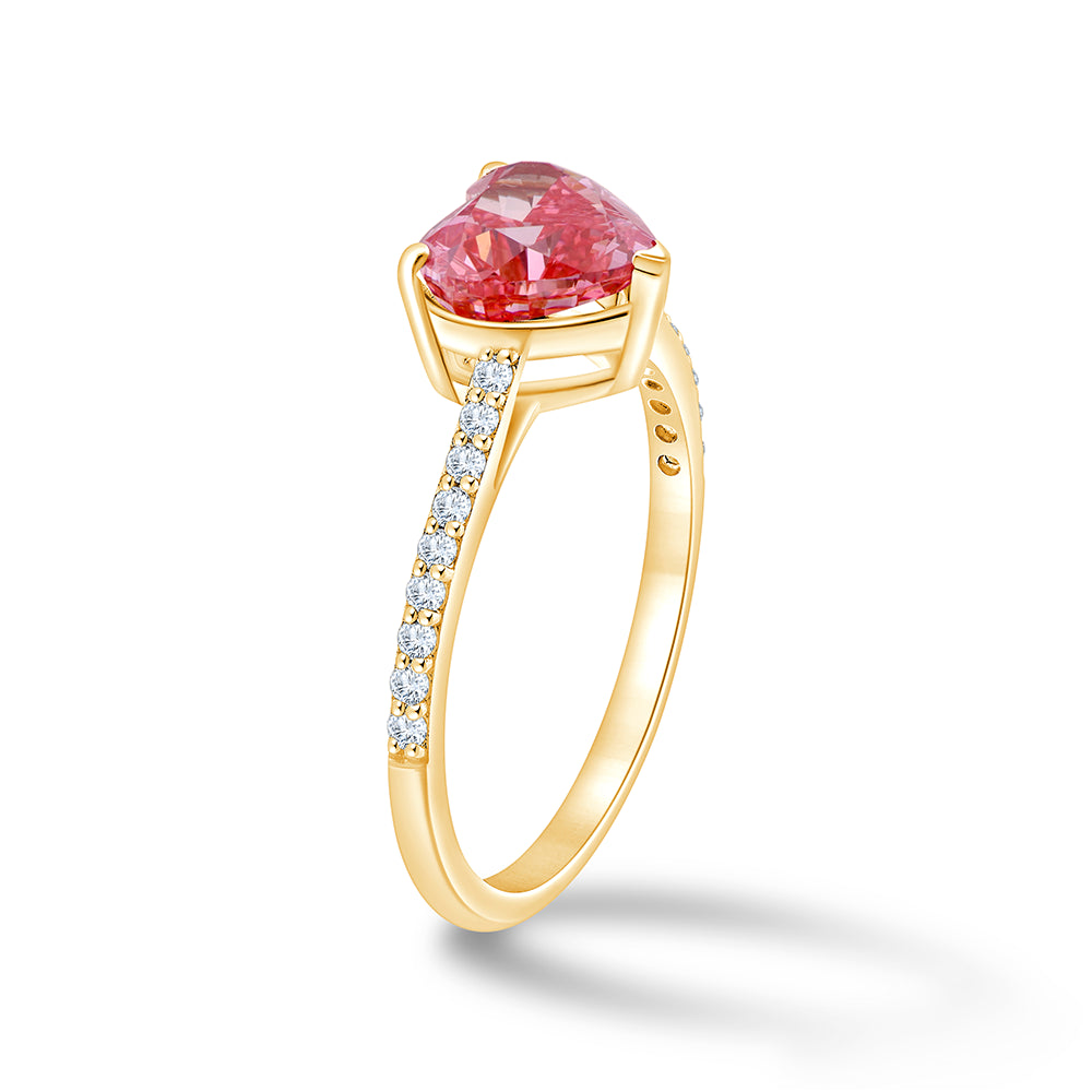HeartCut Pink Diamond Solitaire Ring