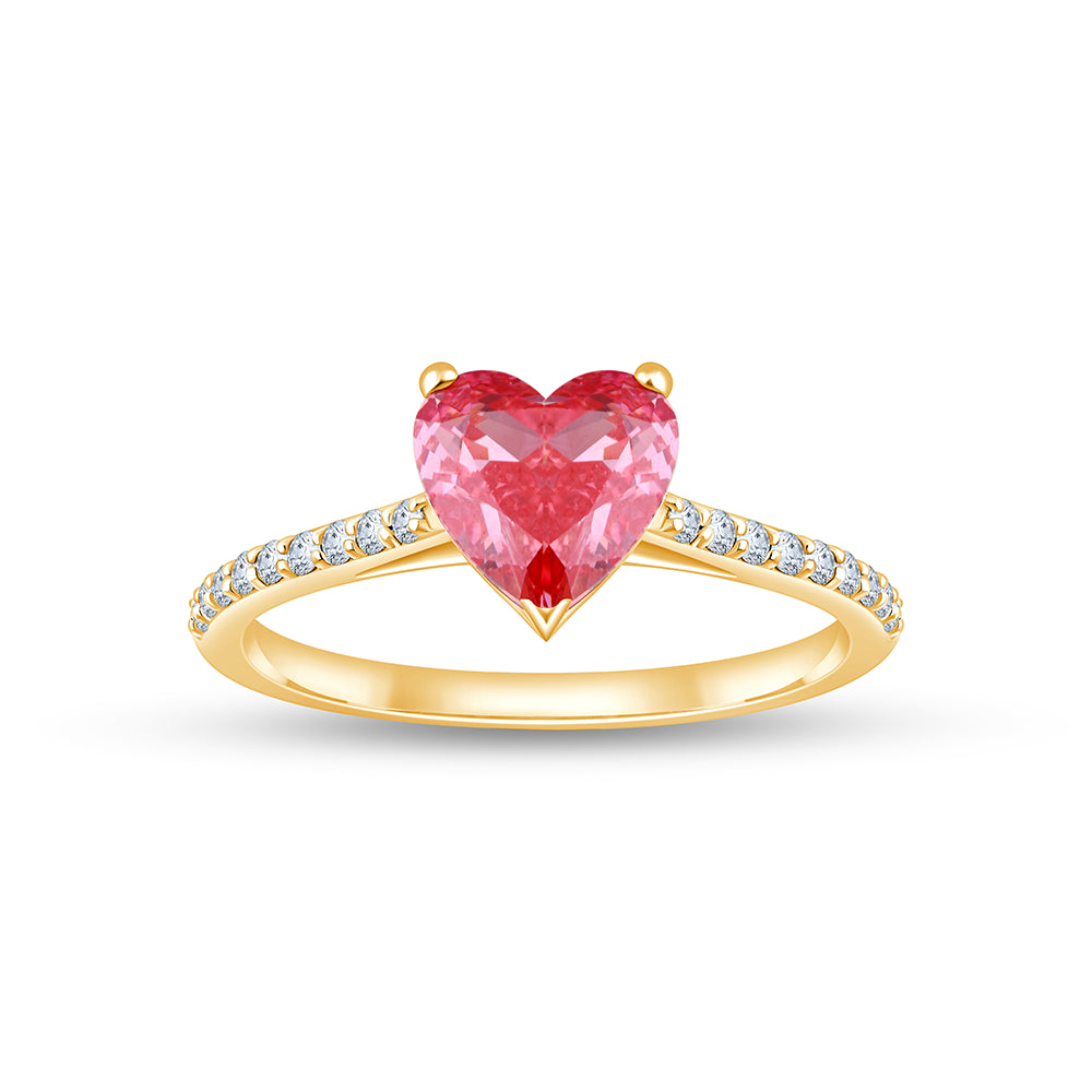 HeartCut Pink Diamond Solitaire Ring
