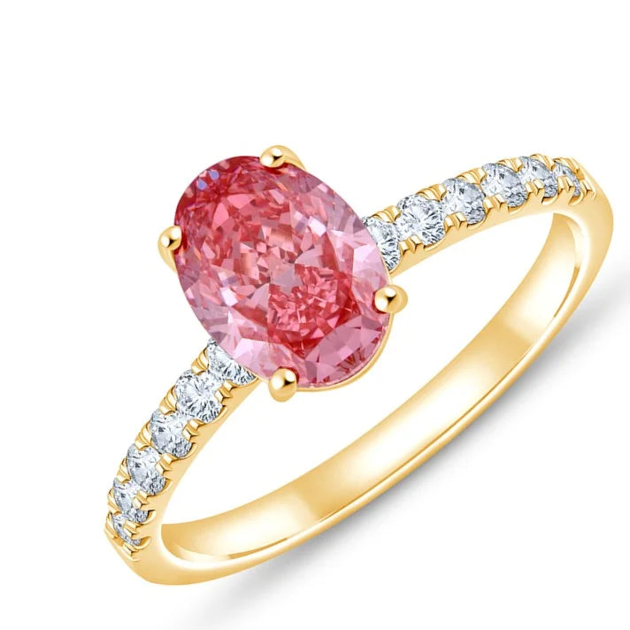 OvalCut Pink Diamond Solitaire Ring