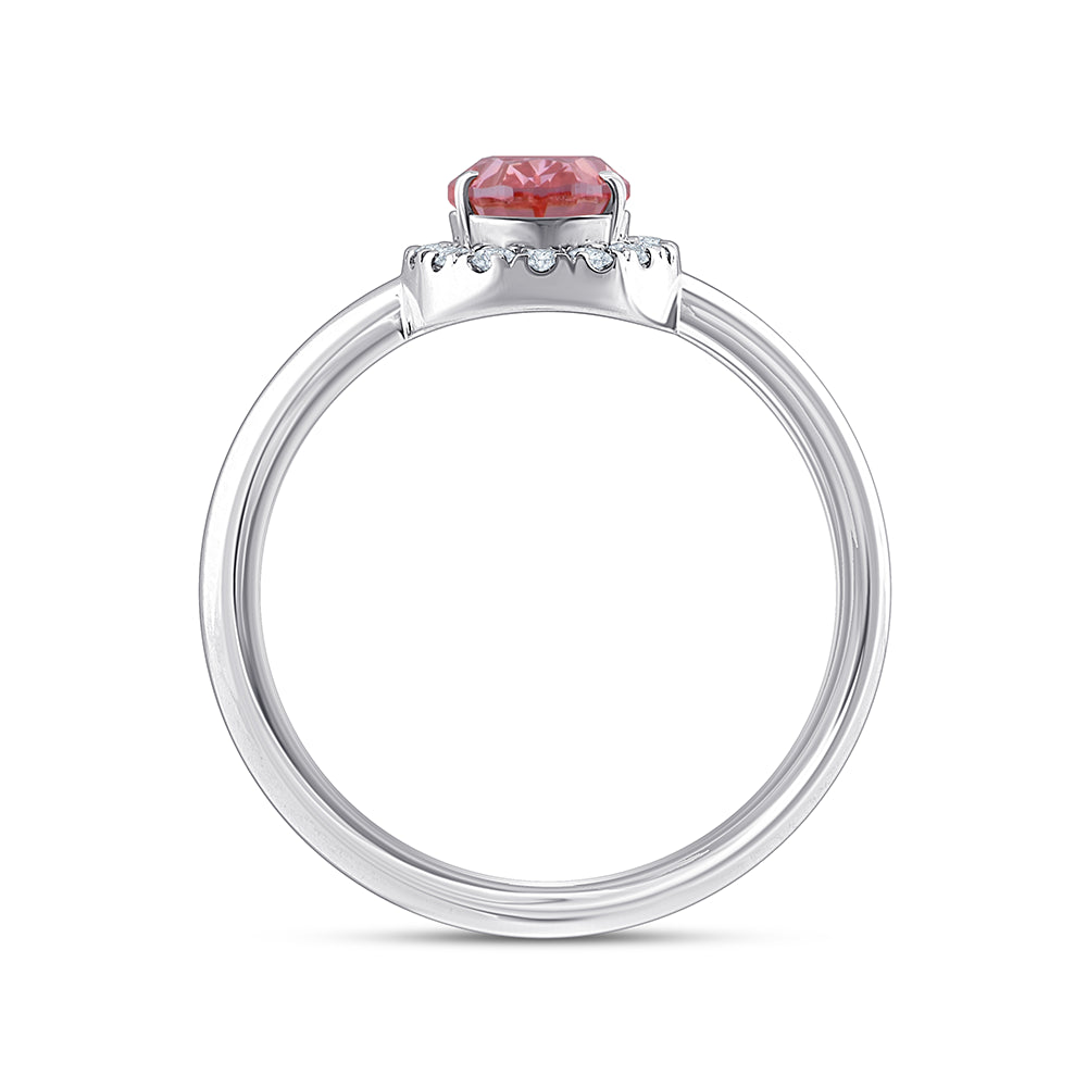 OvalCut Halo Pink Diamond Ring