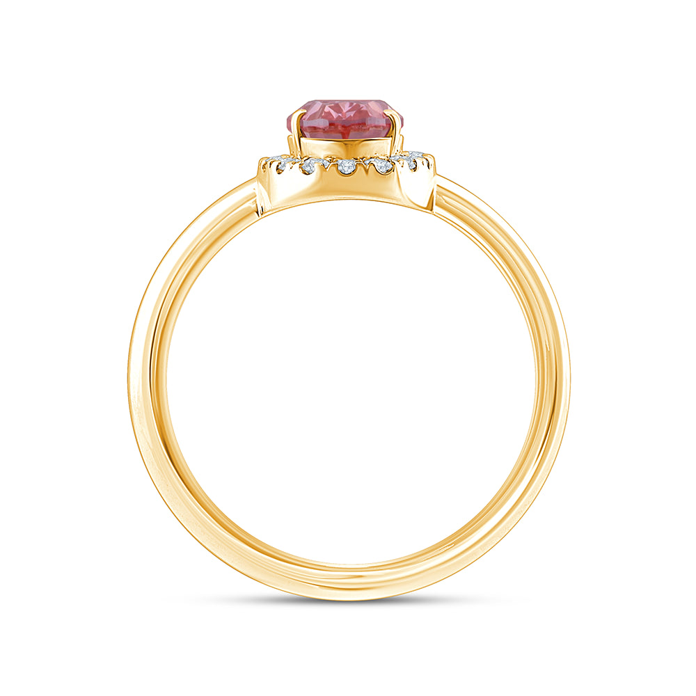 OvalCut Halo Pink Diamond Ring
