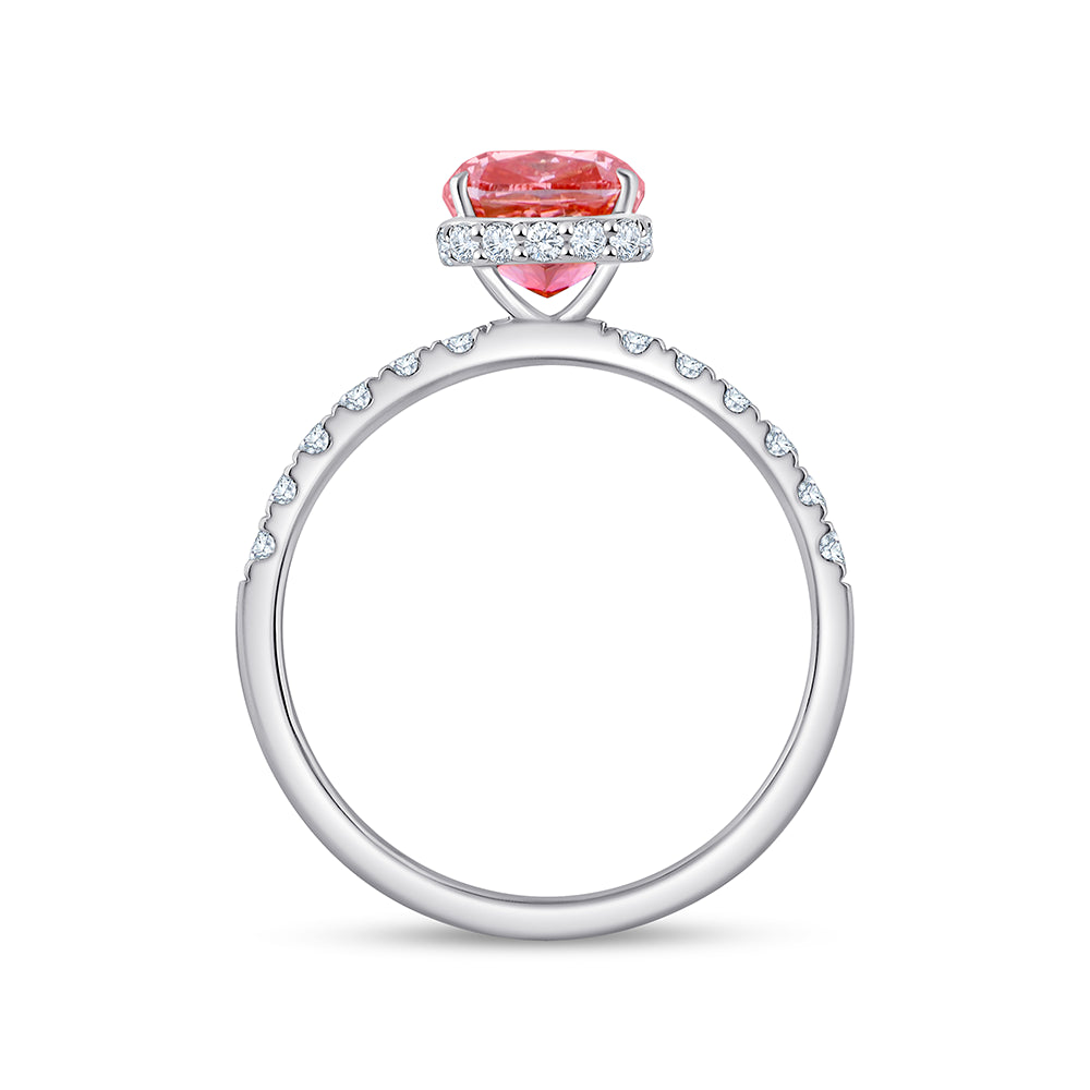 CushionCut Halo Pink Diamond Ring