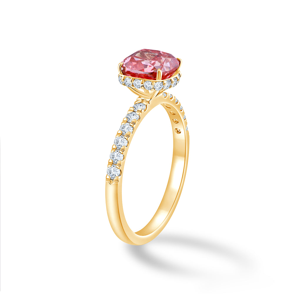 CushionCut Halo Pink Diamond Ring