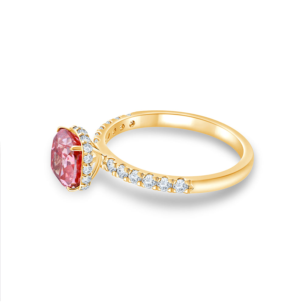 CushionCut Halo Pink Diamond Ring