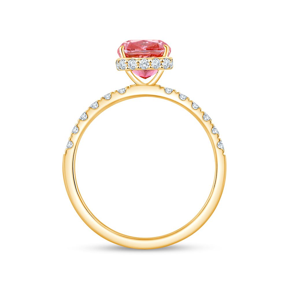 CushionCut Halo Pink Diamond Ring