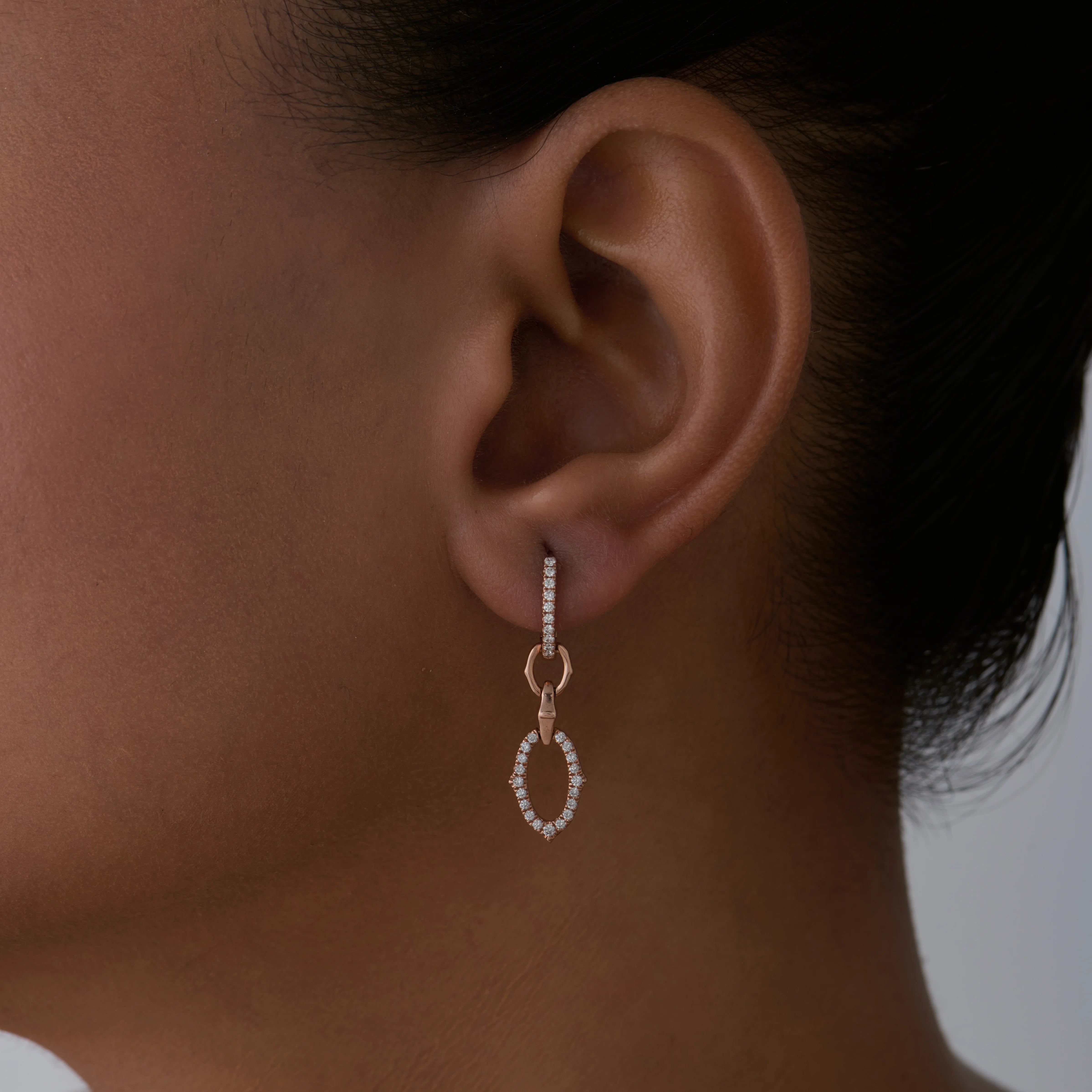 Channel Open Oval Earrings 
