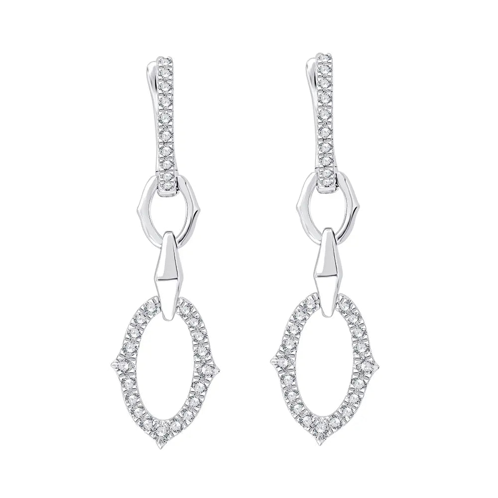 Channel Open Oval Earrings 