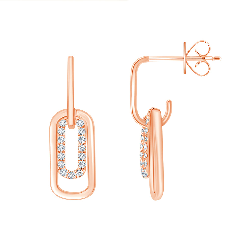 Brilliant Cut Paperclip Earrings 