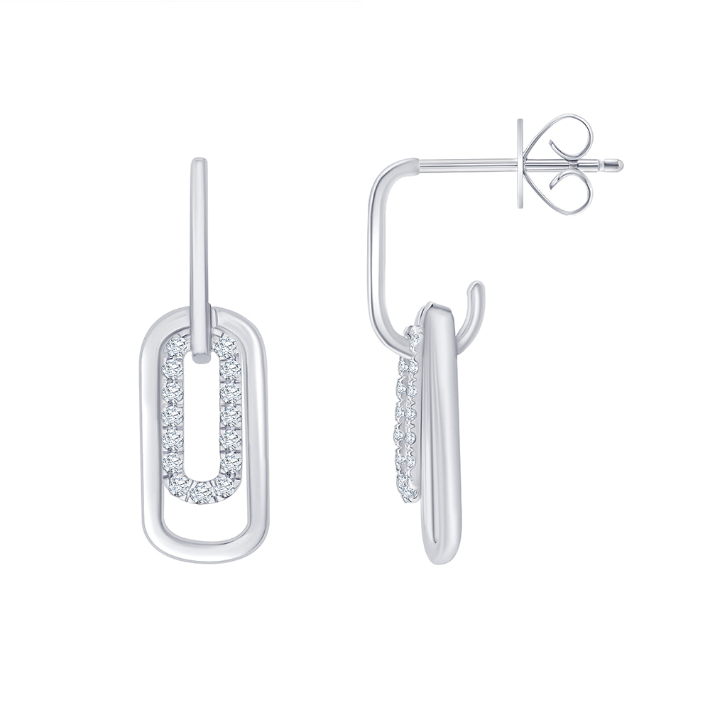 Brilliant Cut Paperclip Earrings 