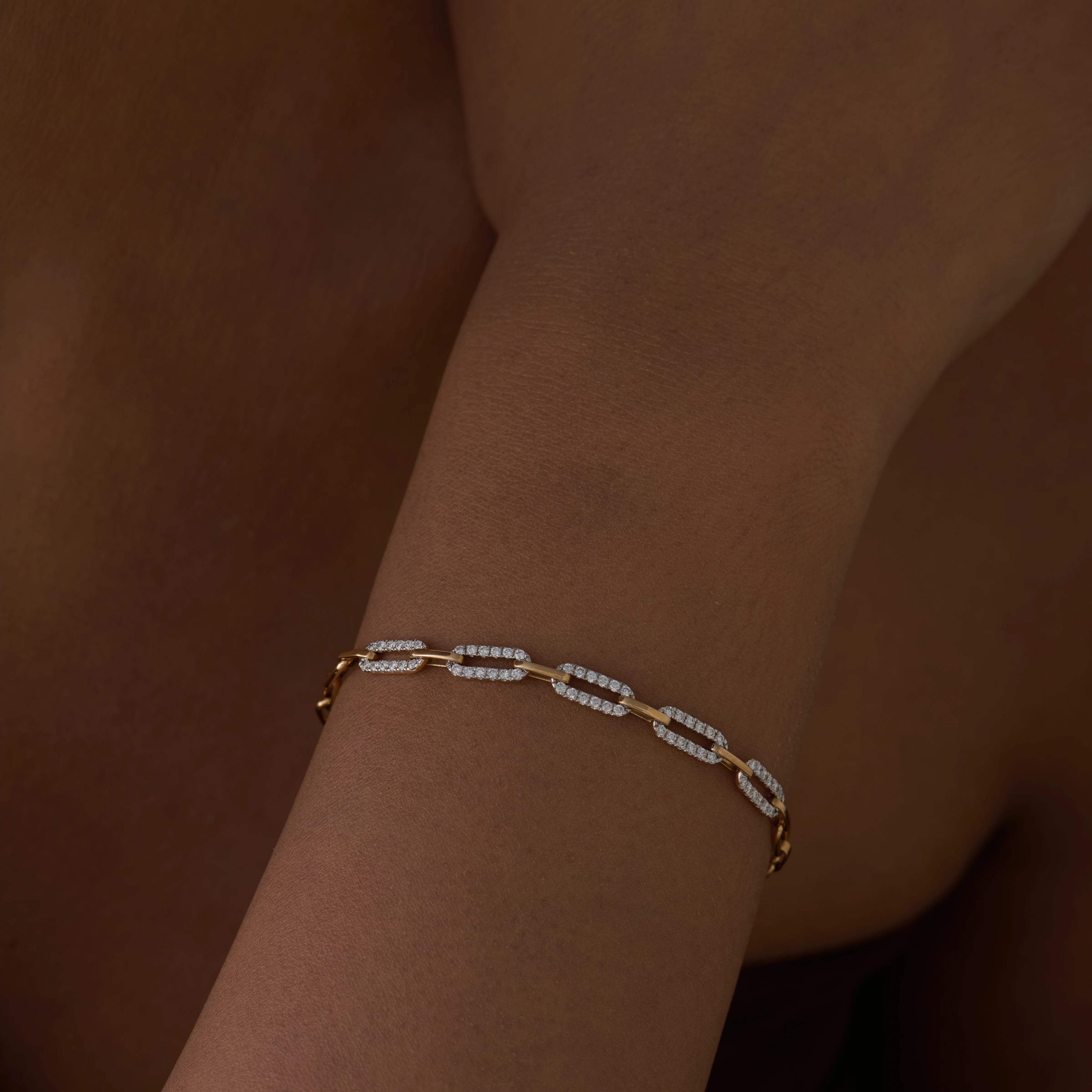 Diamond Paperclip Link Bracelet