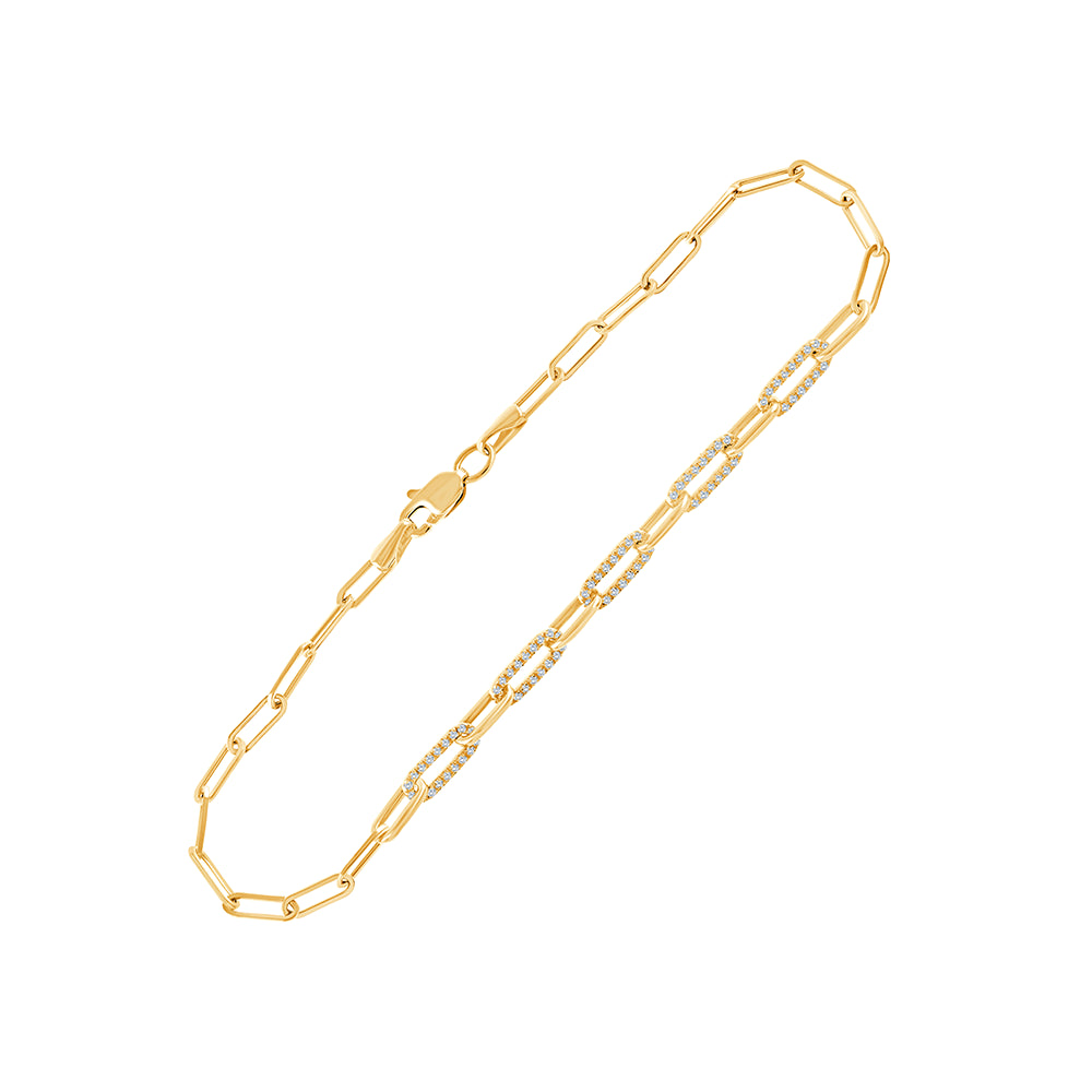 Diamond Paperclip Link Bracelet