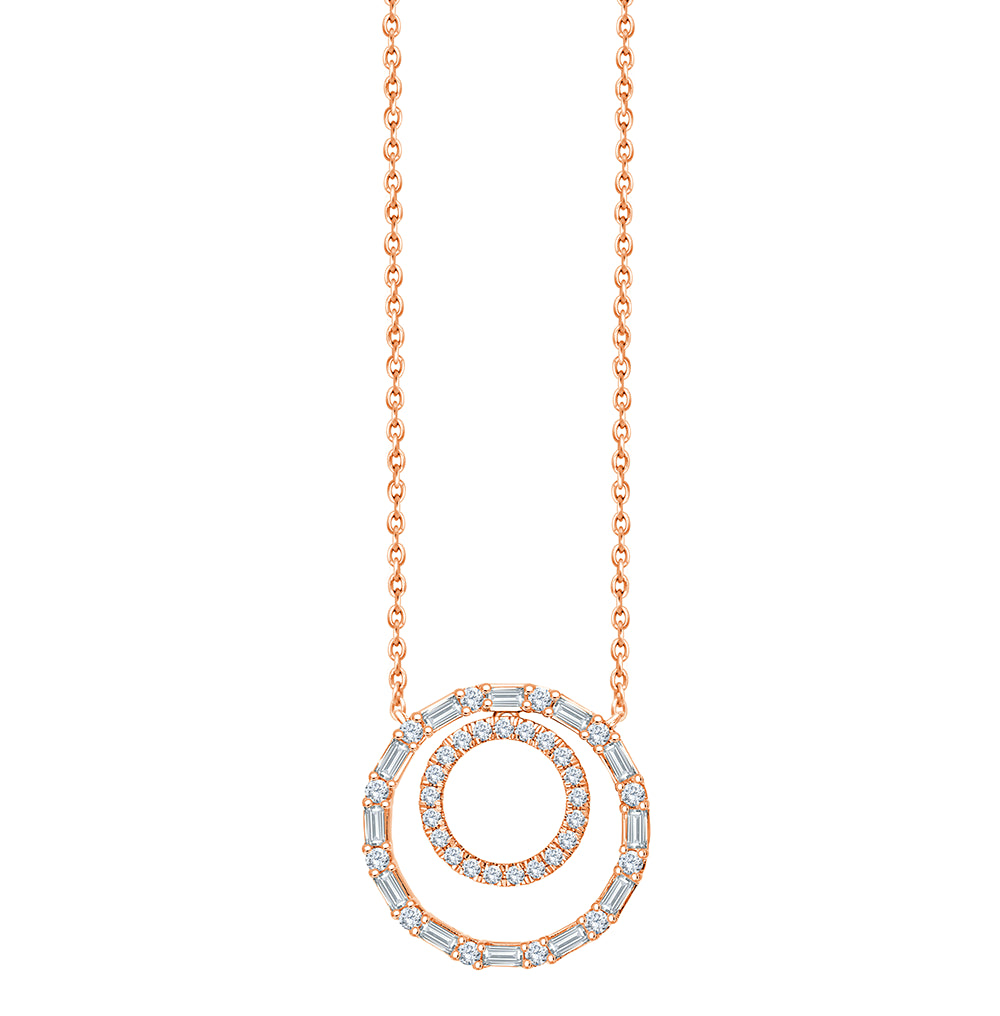 Mixed Cut Interlocking Circle Diamond Pendant