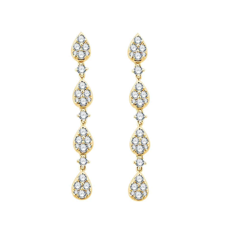 Pear Cluster Drop Earrings